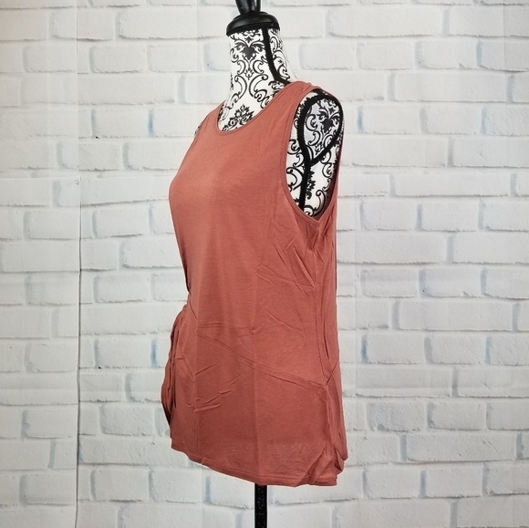 Trouve size l sleeveless stretch knit top side tie - Picture 7 of 8